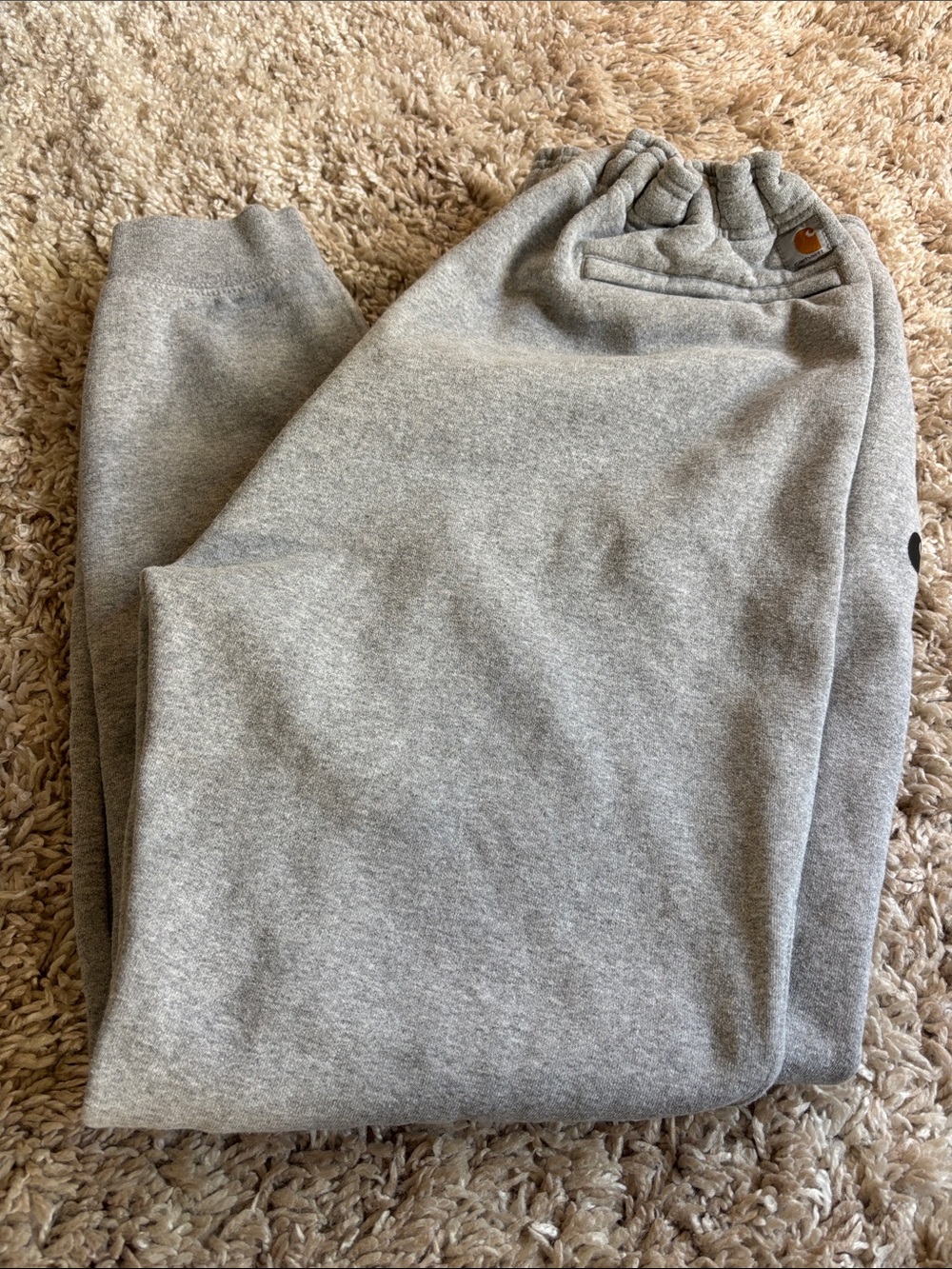 Carhartt Men’s Light Gray Sweatpants with Elastic Waist